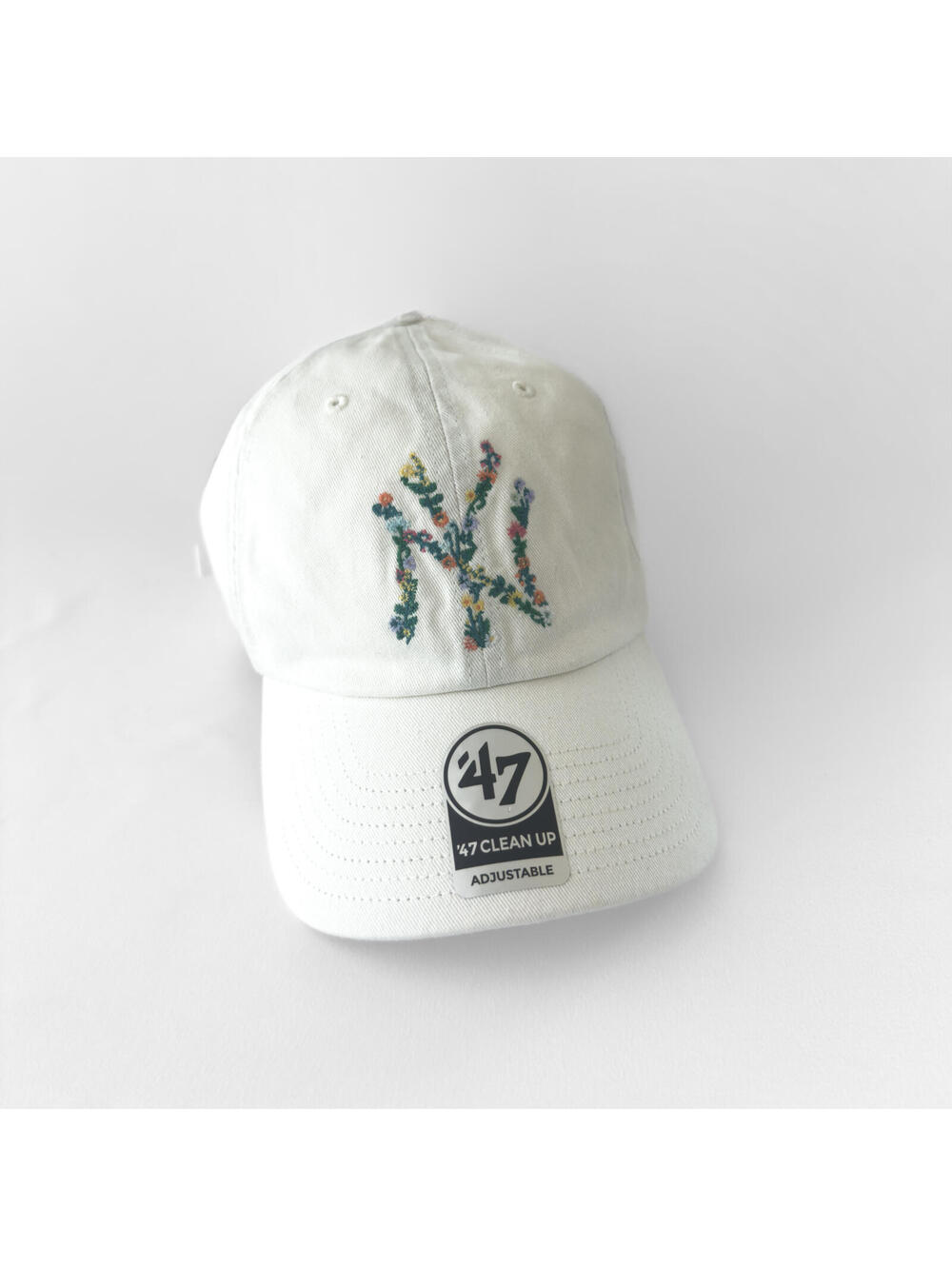 Anthropologie Embroidered Floral New York Yankees Baseball Cap